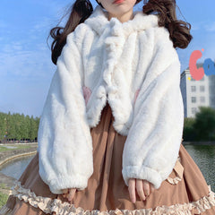 Cute Bunny Ears Hoodie Coat