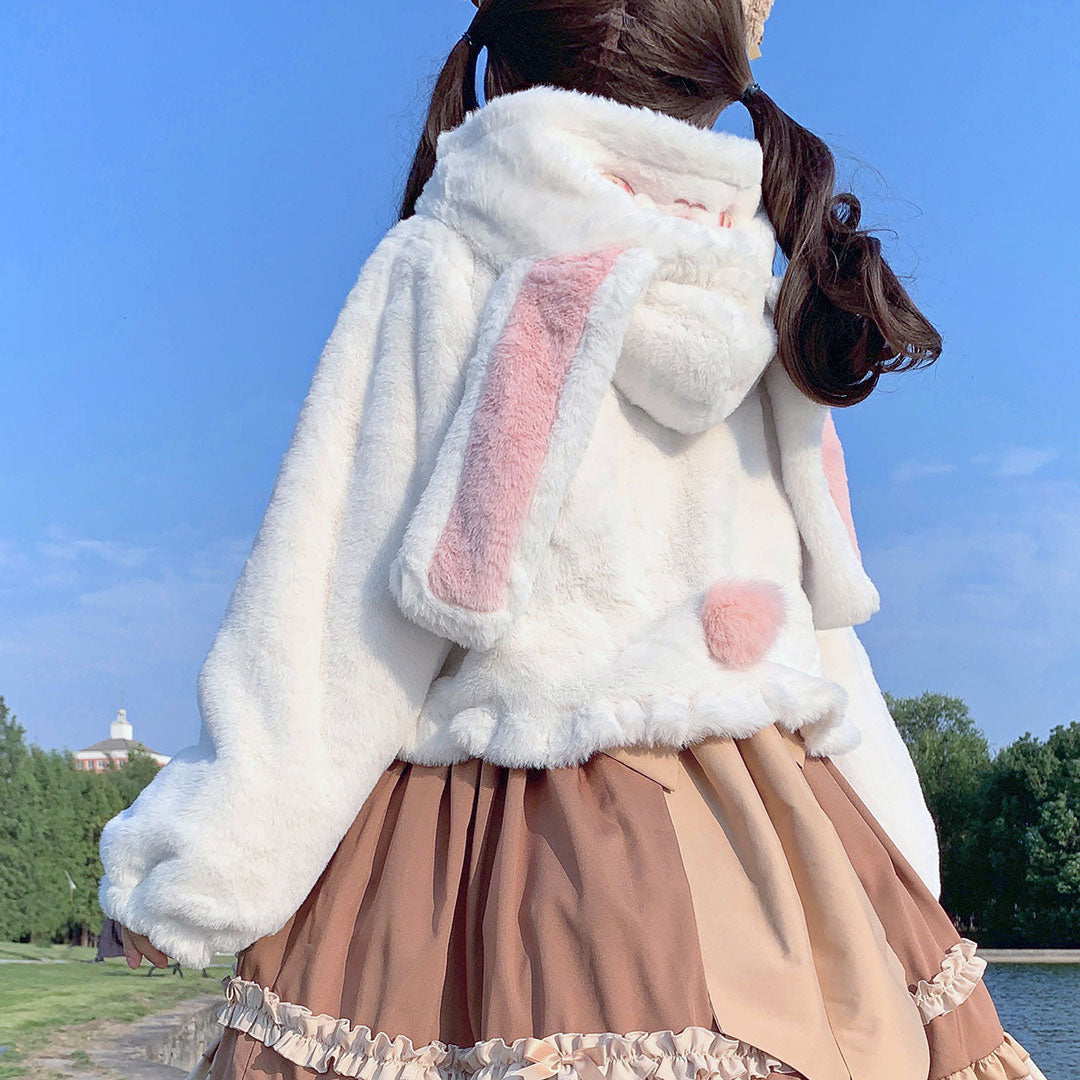 Cute Bunny Ears Hoodie Coat