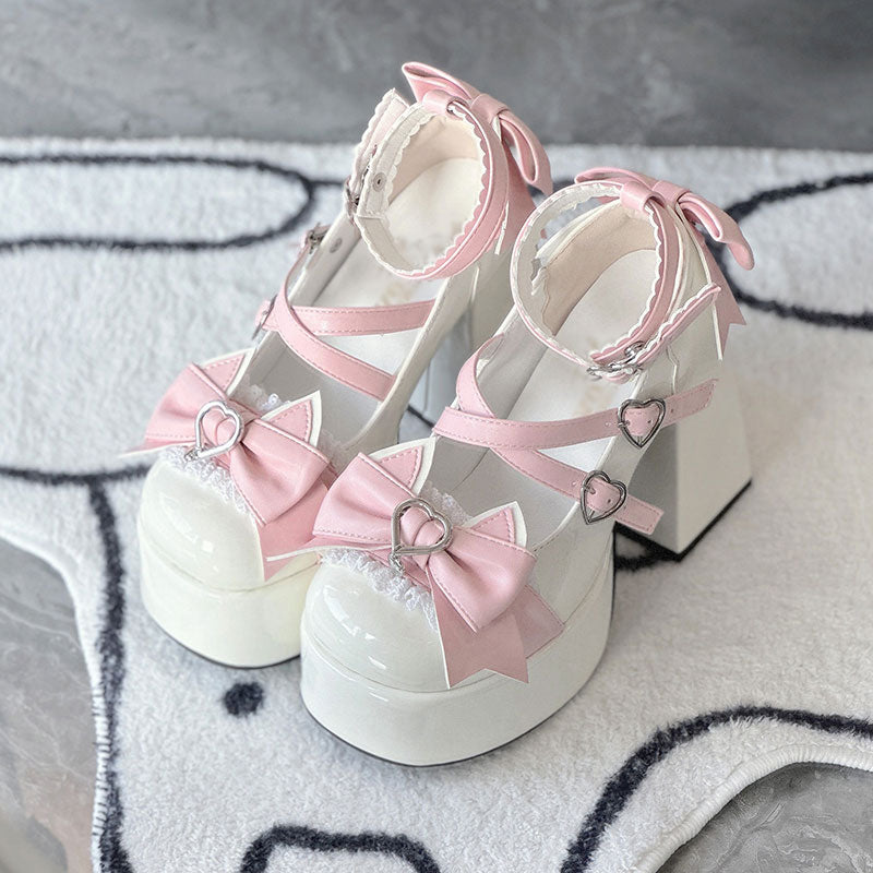 Cute Cat Bow Heels Shoes