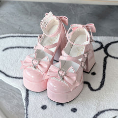 Cute Cat Bow Heels Shoes