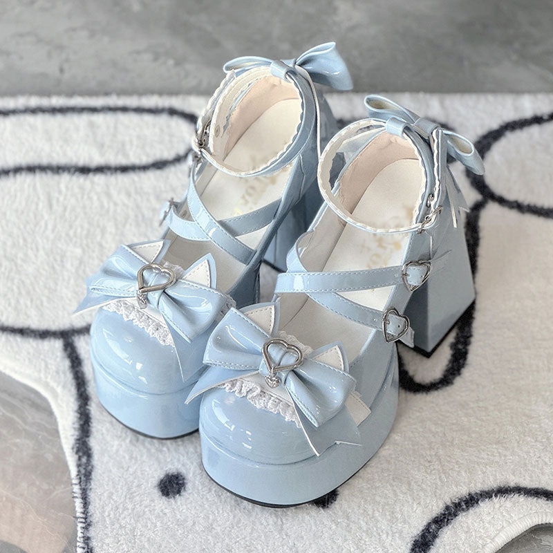 Cute Cat Bow Heels Shoes