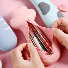 Cute Cat Claw Silica Pencil Case