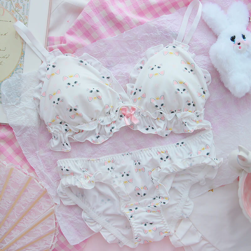 Cute Cat Ear Bow Cat Paw Underwear