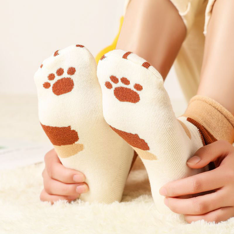 Cute Cat Paw Cotton Socks