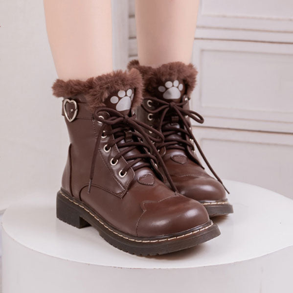 Cute Cat Paw Lolita Boots