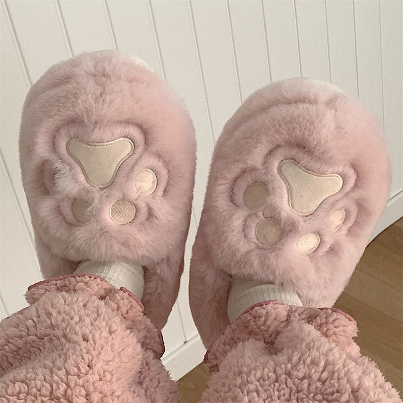 Cute Cat Paw Plush Shoes