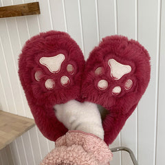 Cute Cat Paw Plush Shoes