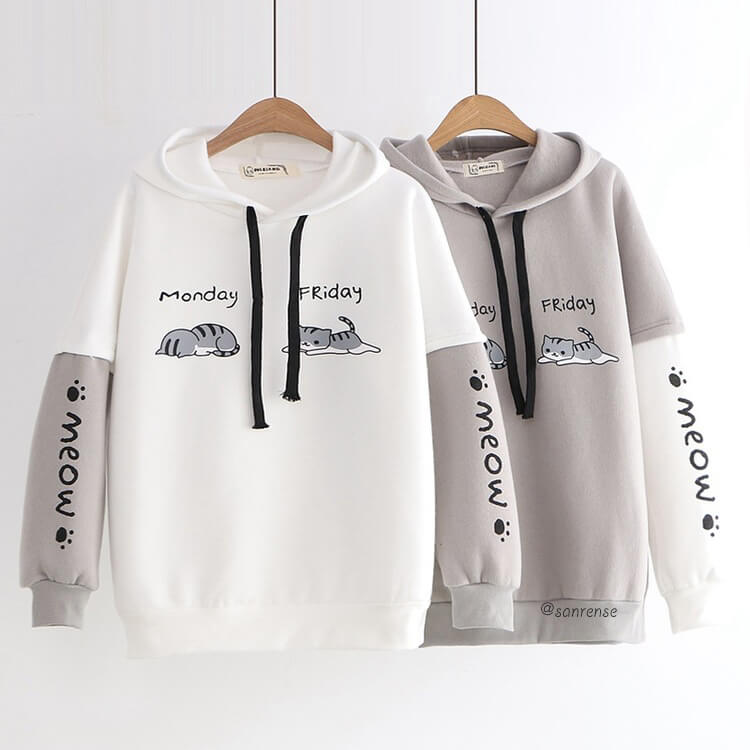 Cute Kawaii Cat Hoodie