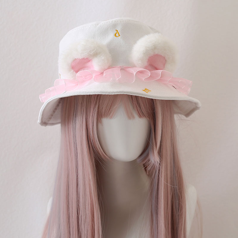 Cute Lace Bear Fisherman Hat