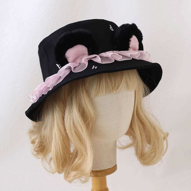 Cute Lace Bear Fisherman Hat