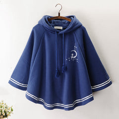 Cute Moon Cat Cape Hoodie