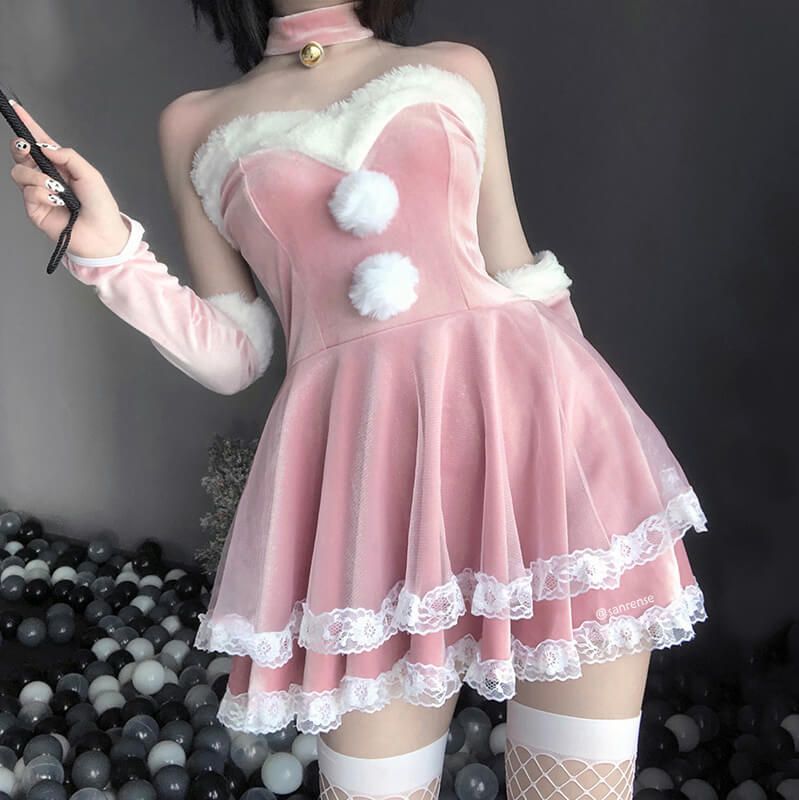 Cute Rabbit Cosplay Lace Dress