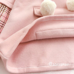 Cute Strawberry Rabbit Fleece Hoodie