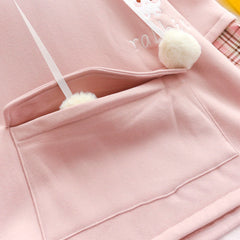 Cute Strawberry Rabbit Fleece Hoodie