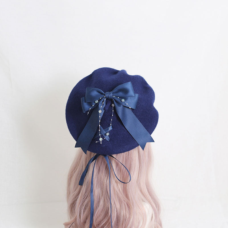 Cute Woolen Bow Beret