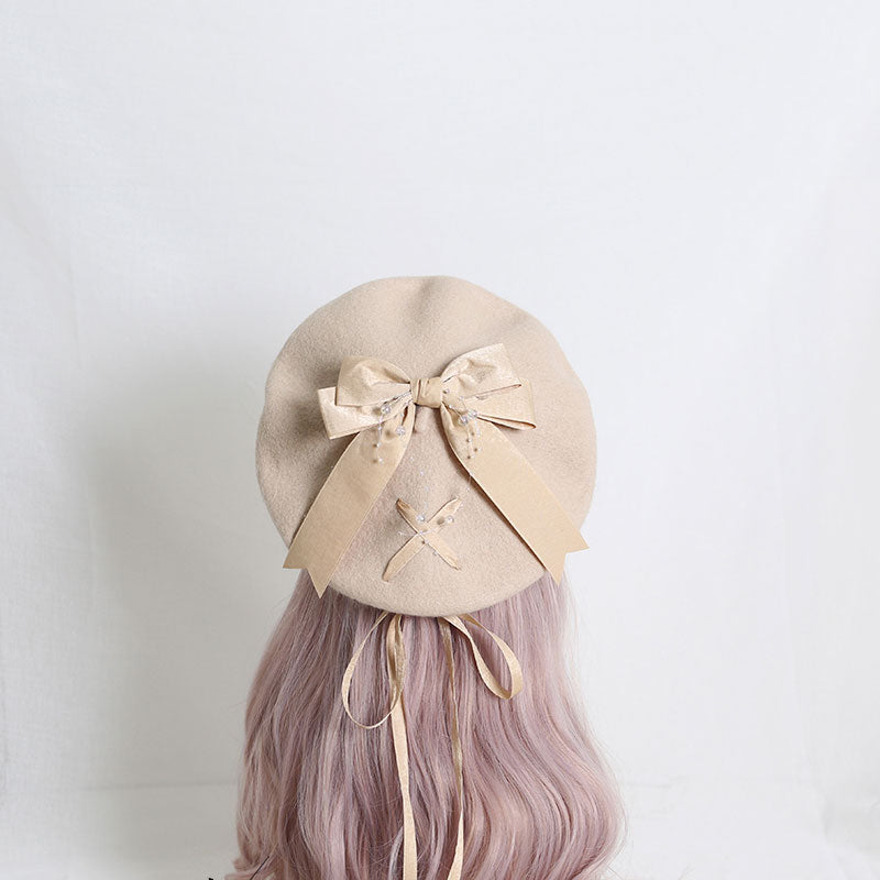 Cute Woolen Bow Beret