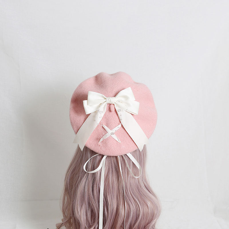 Cute Woolen Bow Beret