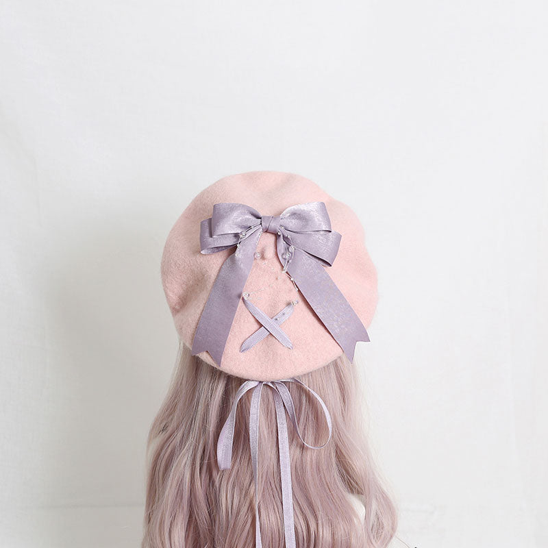 Cute Woolen Bow Beret