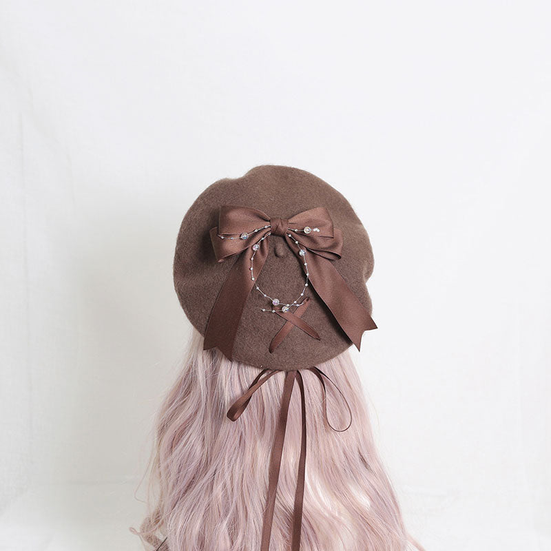 Cute Woolen Bow Beret