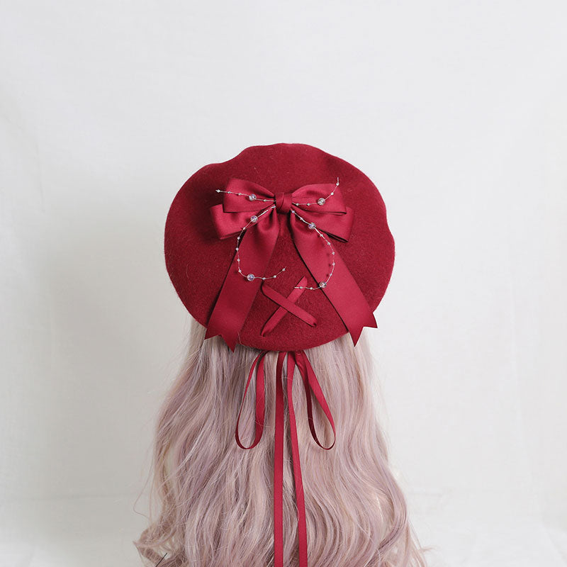 Cute Woolen Bow Beret