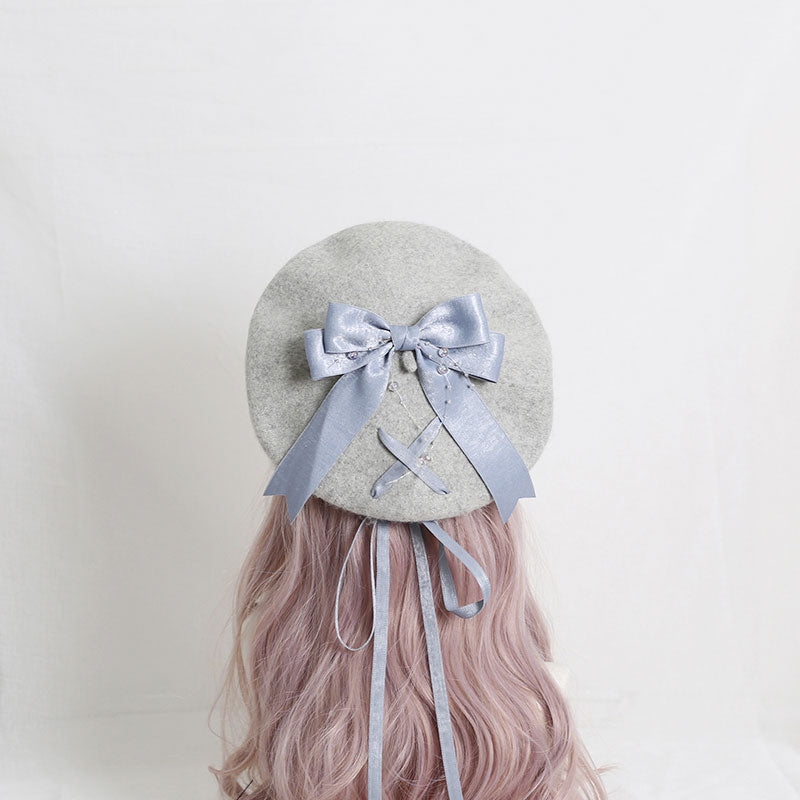 Cute Woolen Bow Beret