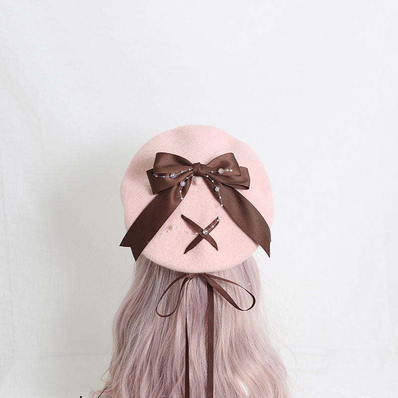 Cute Woolen Bow Beret