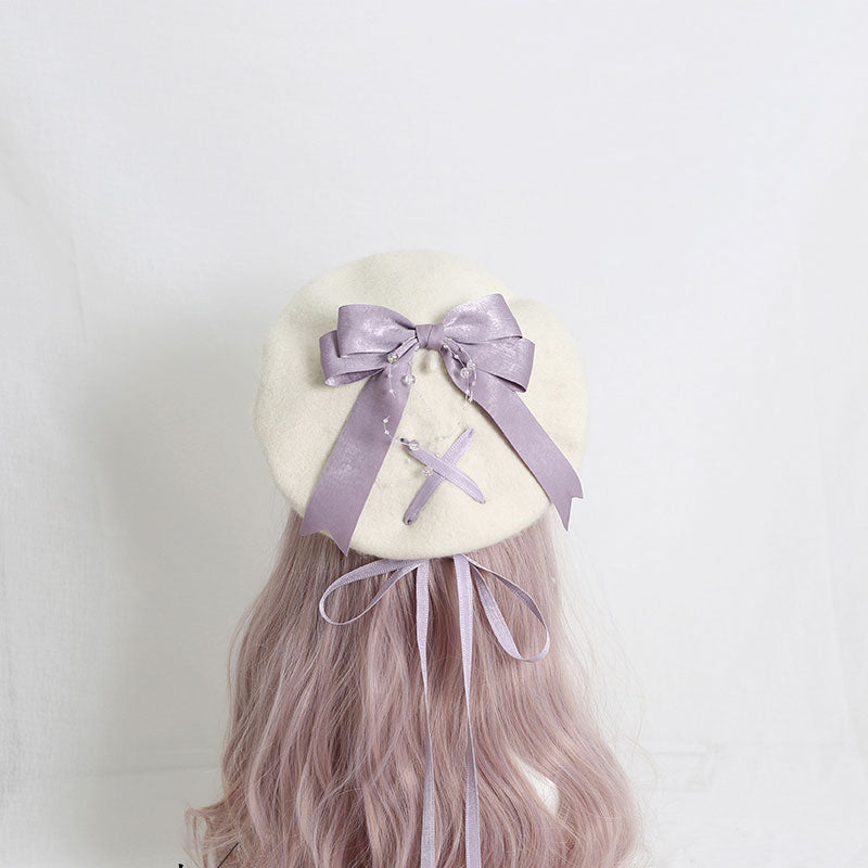 Cute Woolen Bow Beret