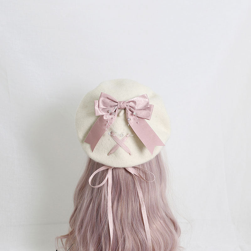 Cute Woolen Bow Beret