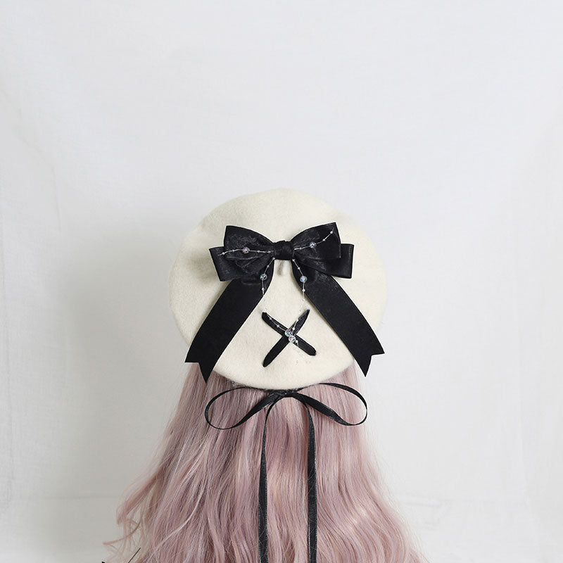 Cute Woolen Bow Beret