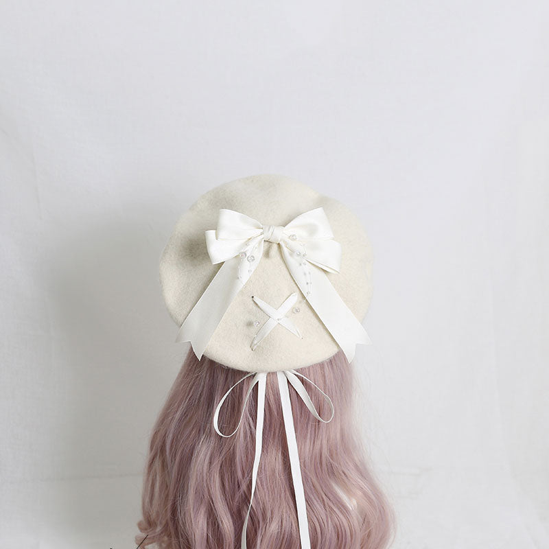 Cute Woolen Bow Beret