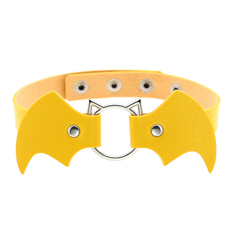 Cute Cat Punk Bat Wings Collar Necklace