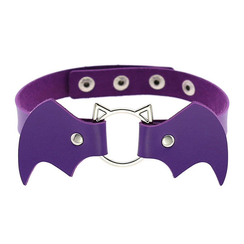 Cute Cat Punk Bat Wings Collar Necklace