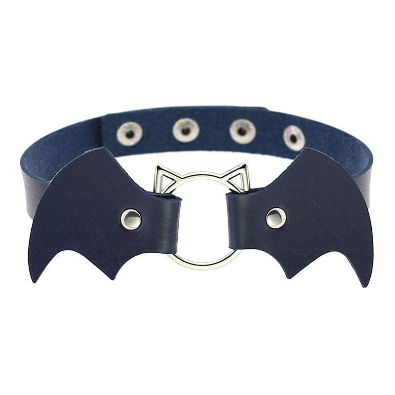 Cute Cat Punk Bat Wings Collar Necklace