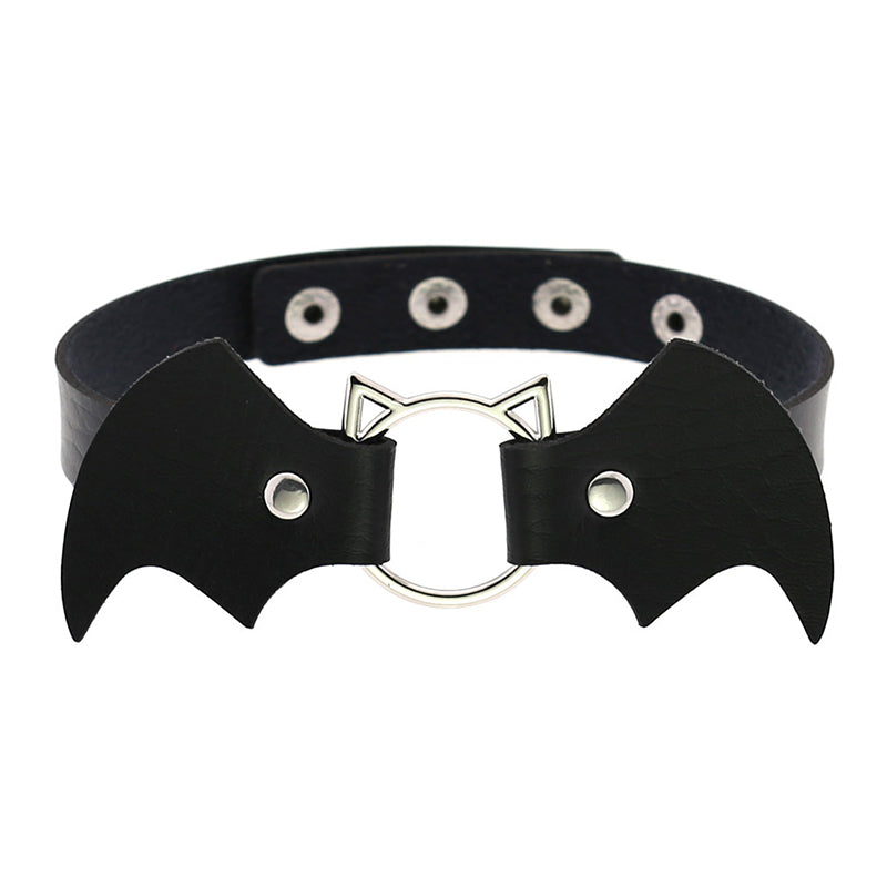 Cute Cat Punk Bat Wings Collar Necklace