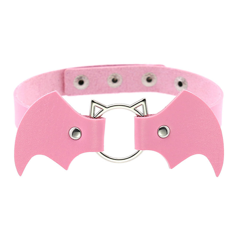 Cute Cat Punk Bat Wings Collar Necklace