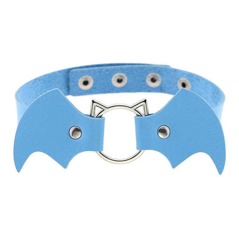 Cute Cat Punk Bat Wings Collar Necklace