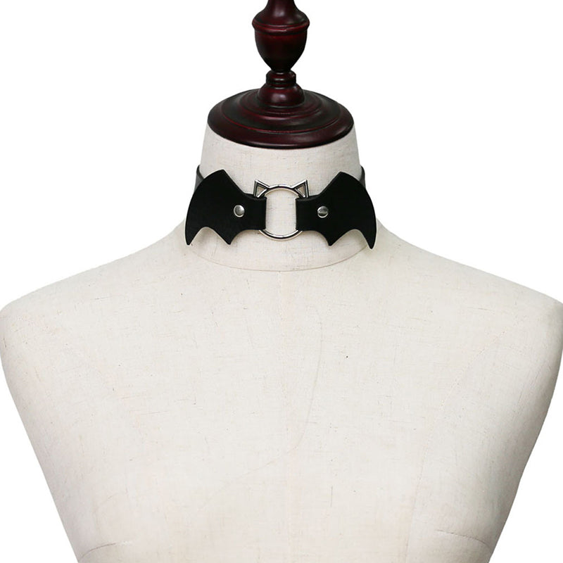 Cute Cat Punk Bat Wings Collar Necklace