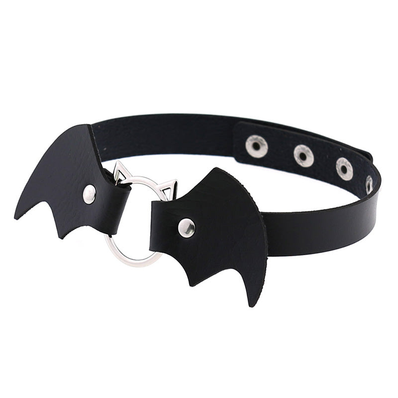 Cute Cat Punk Bat Wings Collar Necklace