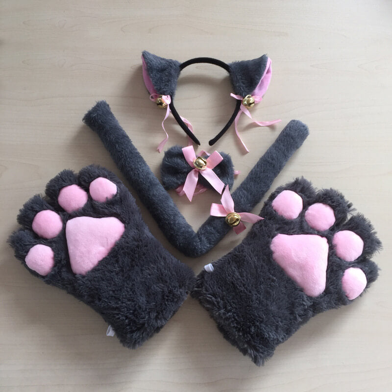 Cute Cosplay Cat Gloves Ear Set