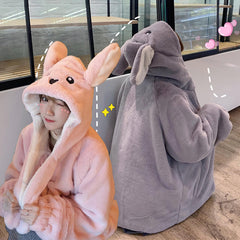 Cute Rabbit Ears Hooded Coat