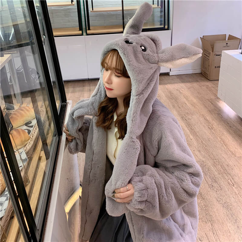 Cute Rabbit Ears Hooded Coat