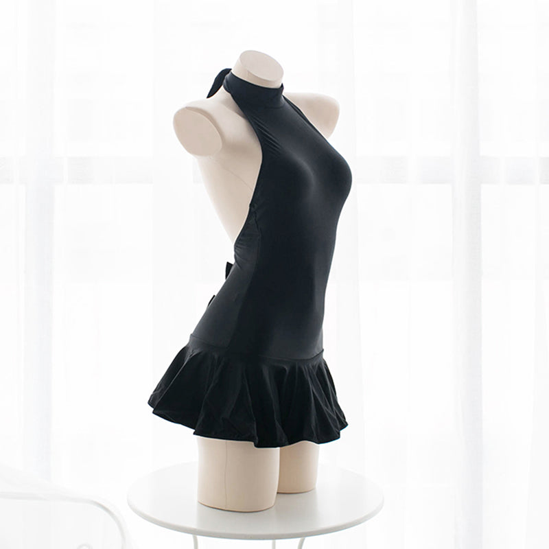 Black Bow Swimsuit Dress