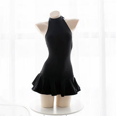 Black Bow Swimsuit Dress