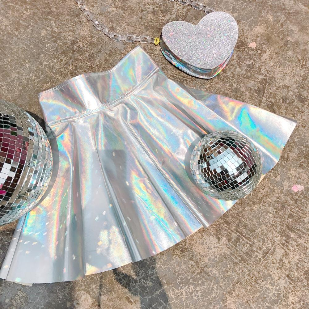 Harajuku Silver Tall Waist Skirt