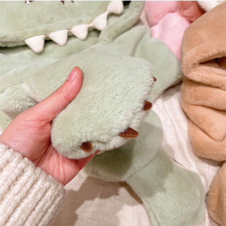 Dinosaur Elk Hooded Scarf Plush Warm Hat