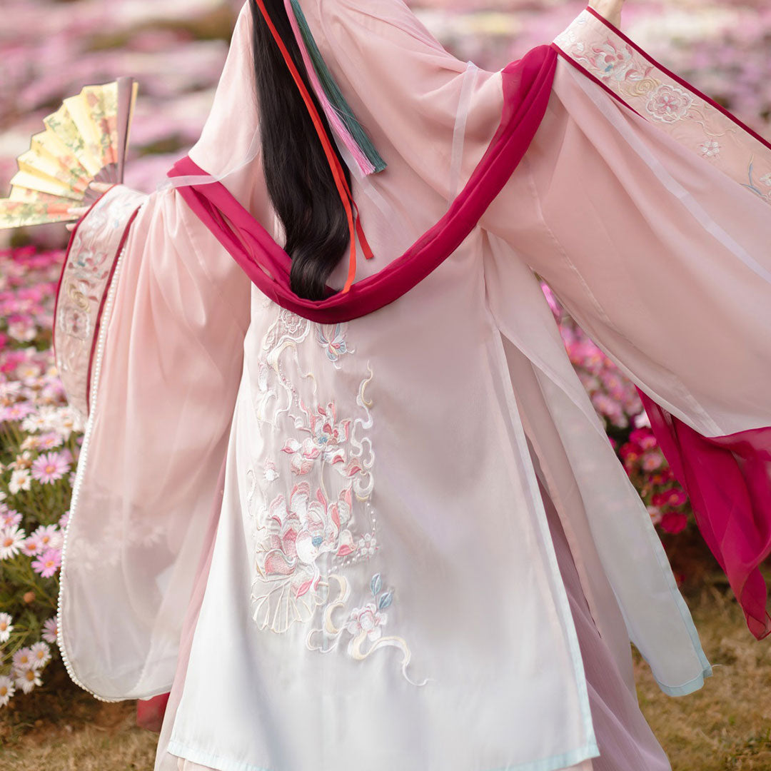 Embroidered Flower Hanfu Dress