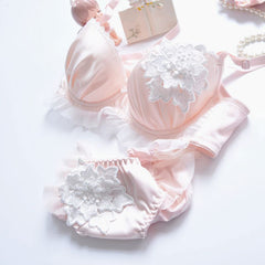 Embroidery Flower Underwear Set