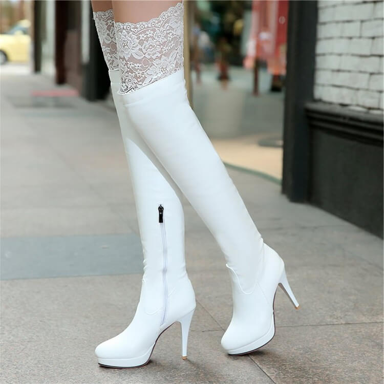 Lace High Knee Boots