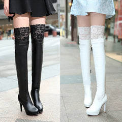 Lace High Knee Boots