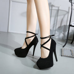 Fashionable Suede Heels Shoes